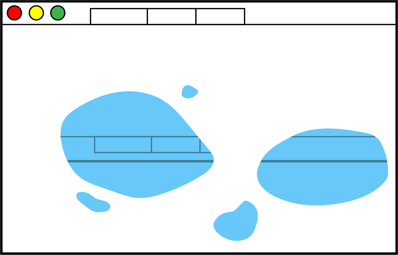 sketch of browser screen with interactive puddles